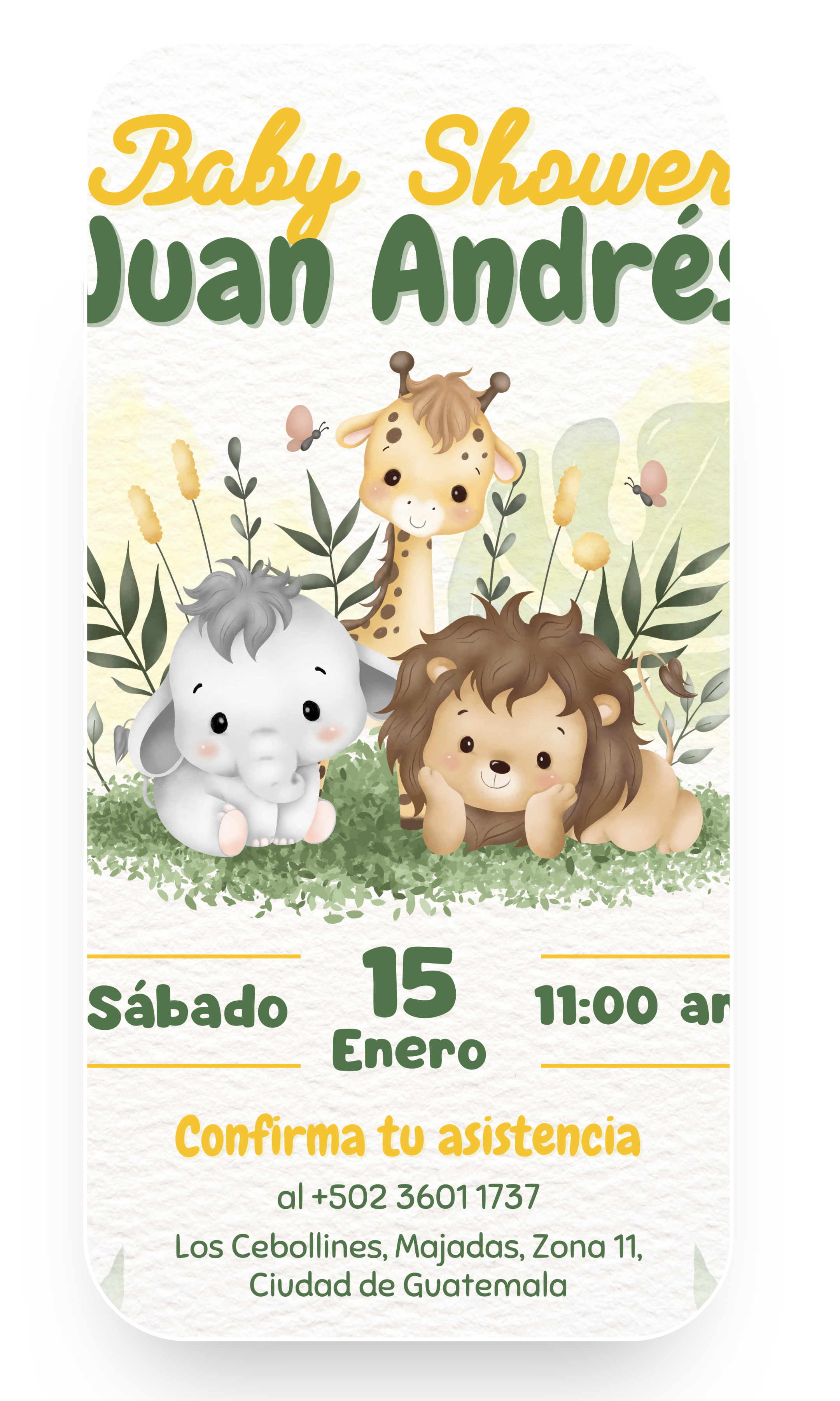 Modelo Baby Shower Safari
